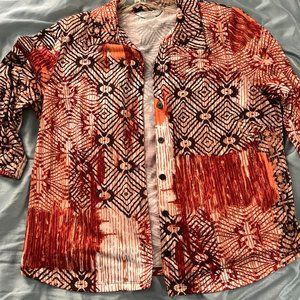 Lot of 2  Allison Daley Women's PM  Button up shirts   Fall colors